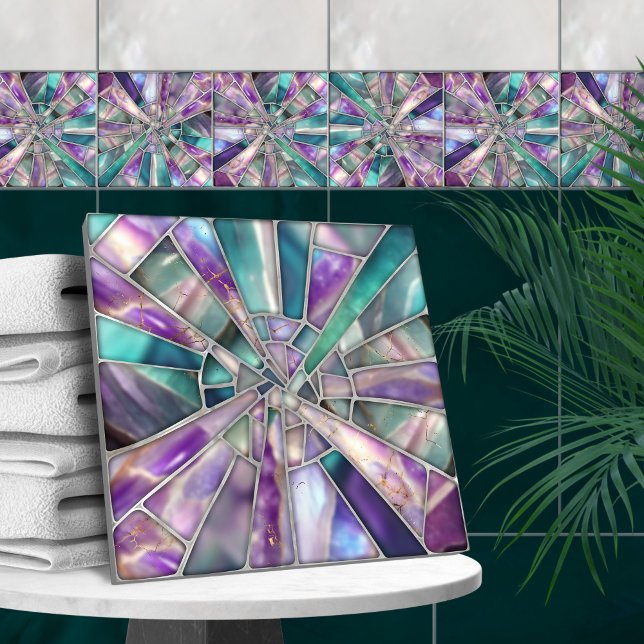 Mosaic Art - Dreamy Fluorite Kakelplatta (Skapare uppladdad)