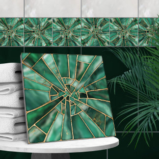 Mosaic Art - Dreamy Malachite Kakelplatta