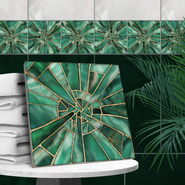 Mosaic Art - Dreamy Malachite Kakelplatta (Skapare uppladdad)