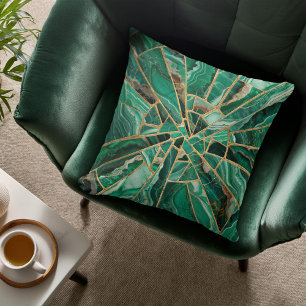 Mosaic Art - Grönt Marble Malachite Kudde