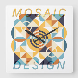 Mosaic Art Mönster Fyrkantig Klocka