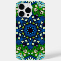 Mosaic Blue Grönt Hippie Boho Mandala