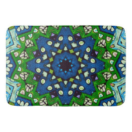 Mosaic Blue Grönt Hippie Boho Mandala Badrumsmatta