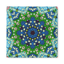 Mosaic Blue Grönt Hippie Boho Mandala