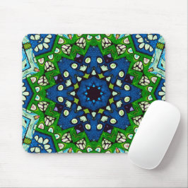 Mosaic Blue Grönt Hippie Boho Mandala Musmatta