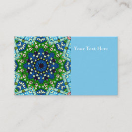 Mosaic Blue Grönt Hippie Boho Mandala Visitkort