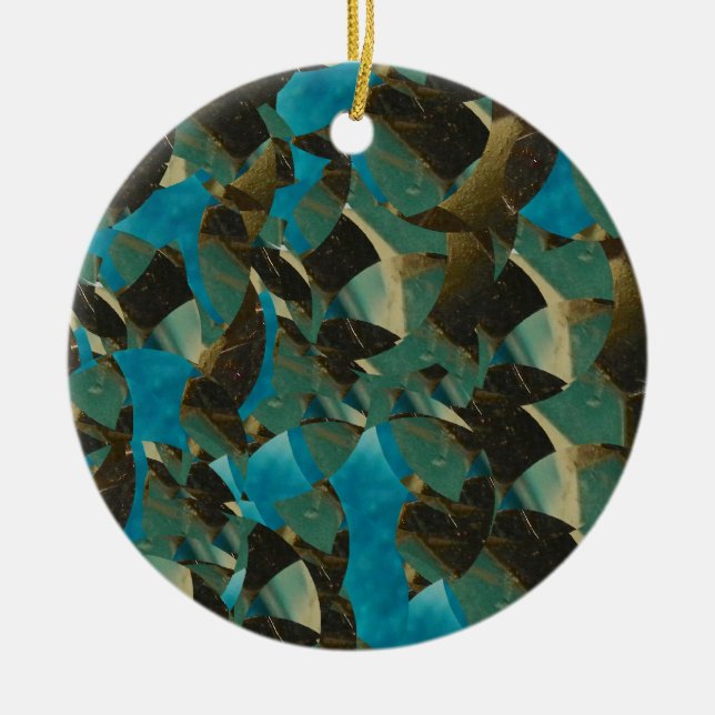 Mosaic Blue Round Ornament (Framsidan)