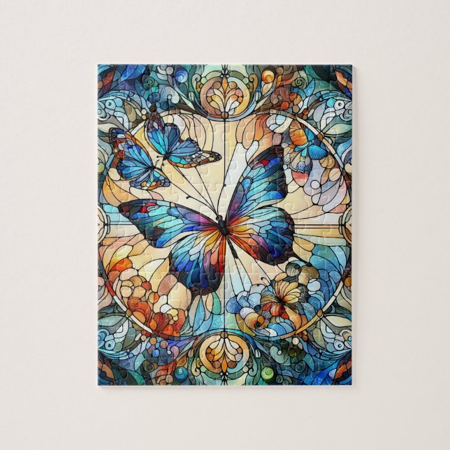 Mosaic Butterfly Jigszle Puzzle Pussel (Vertikal)