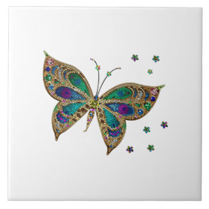 Mosaic Butterfly Kakelplatta