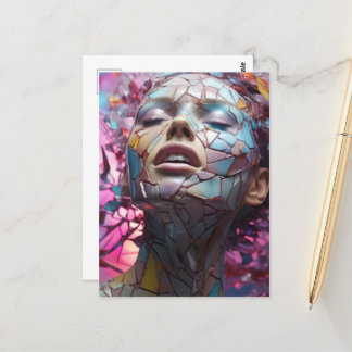 Mosaic Butterfly Woman Vykort