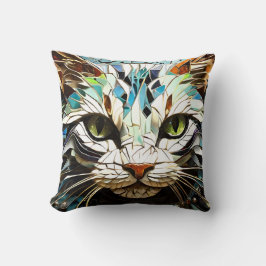 Mosaic Cat Cushion dekorativ kudde