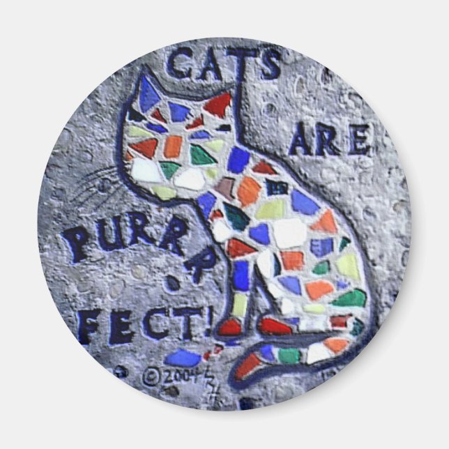 Mosaic Cat Magnet (Framsidan)