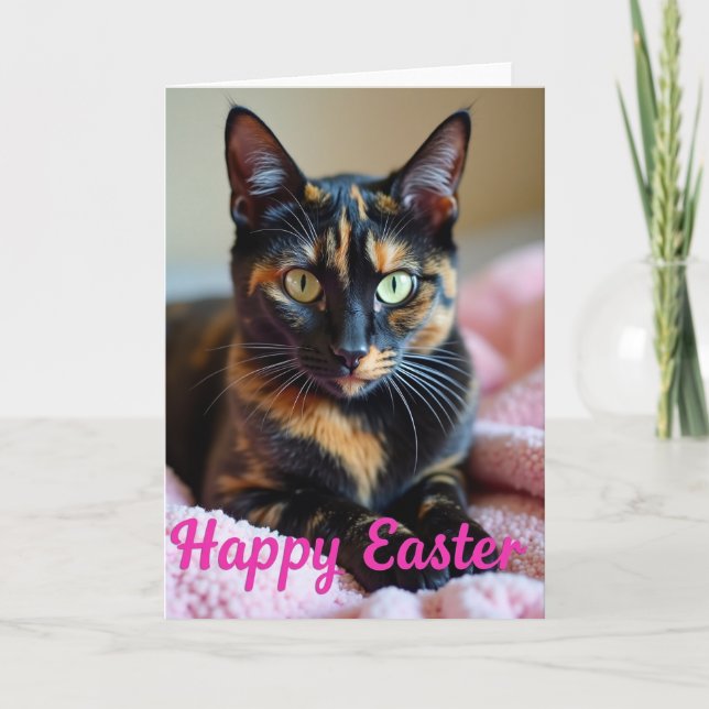 Mosaic Cat Portrait Card Kort (Framsida)