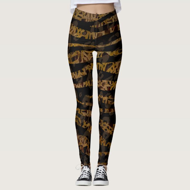 Mosaic Chic Elegant Safari Glam Jungle Leggings (Framsida)