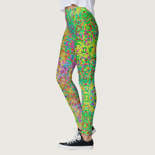Mosaic Colorful Glitter Leggings
