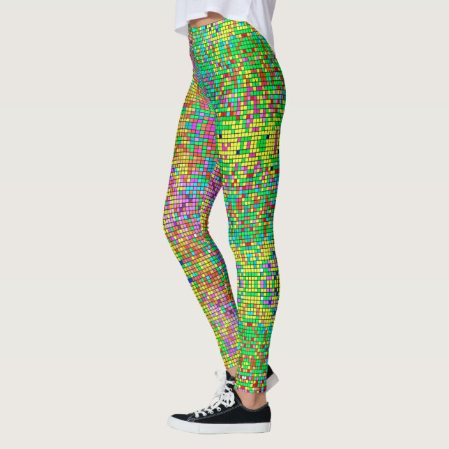 Mosaic Colorful Glitter Leggings (Vänster)