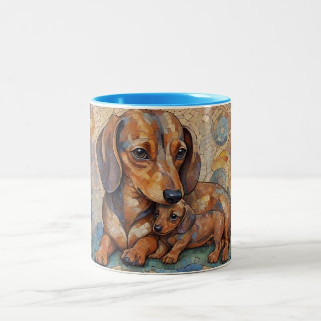 Mosaic Dachshund Coffee Mugg (Center)