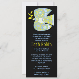 MOSAIC DOVE of Peace Bat mitzvah Investigation Inbjudningar