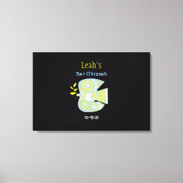 MOSAIC DOVE of Peace Bat mitzvah Sign-In Board Canvastryck