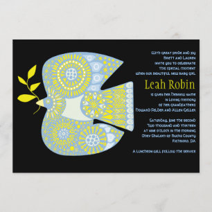 MOSAIC DOVE of PEACE Judiska Baby Naming Call Inbjudningar