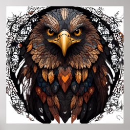 Mosaic Eagle Porträtt Poster