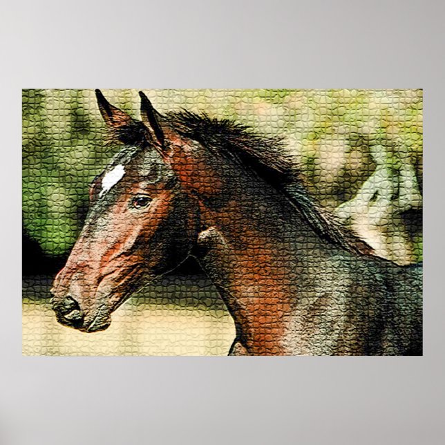 Mosaic Effect Horse Poster (Framsidan)