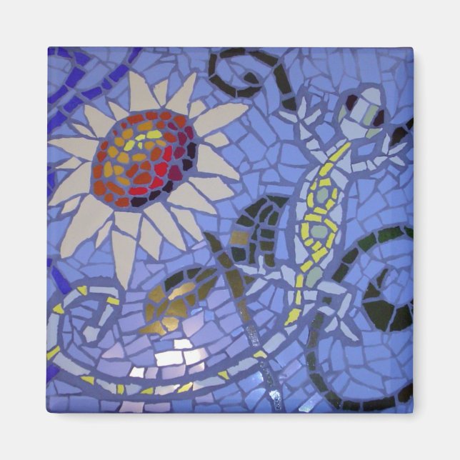 Mosaic Gecko och Solros på Blue Magnet (Framsidan)