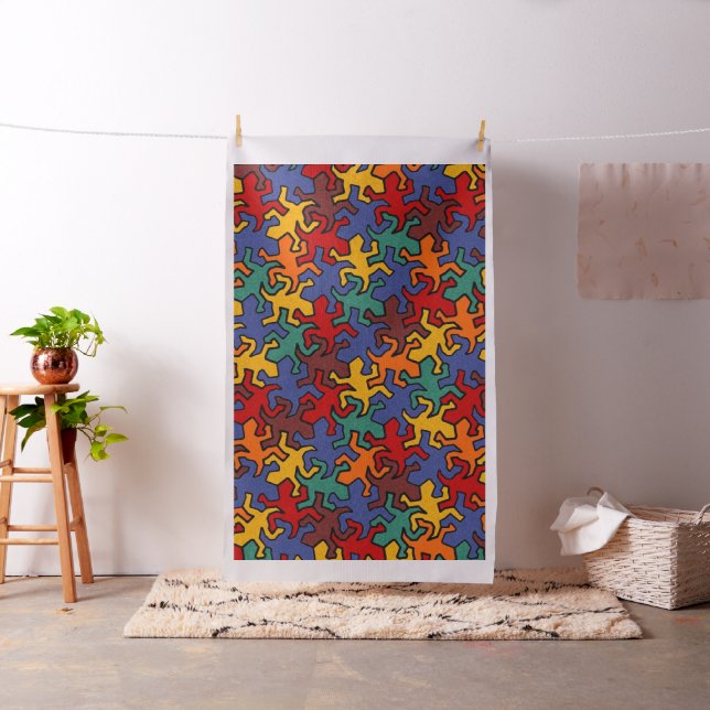 Mosaic Geckos Mönster - Earth Färg Tyg (In Situ)