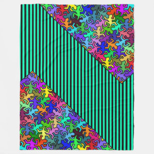 Mosaic Geckos Mönster - färgad Fleecefilt