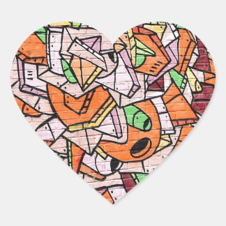 Mosaic Graffiti Art Hjärtformat Klistermärke