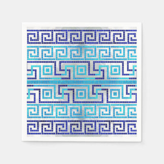 Mosaic Grekiska Meander Grekiska Nyckel Ornament Pappersservett