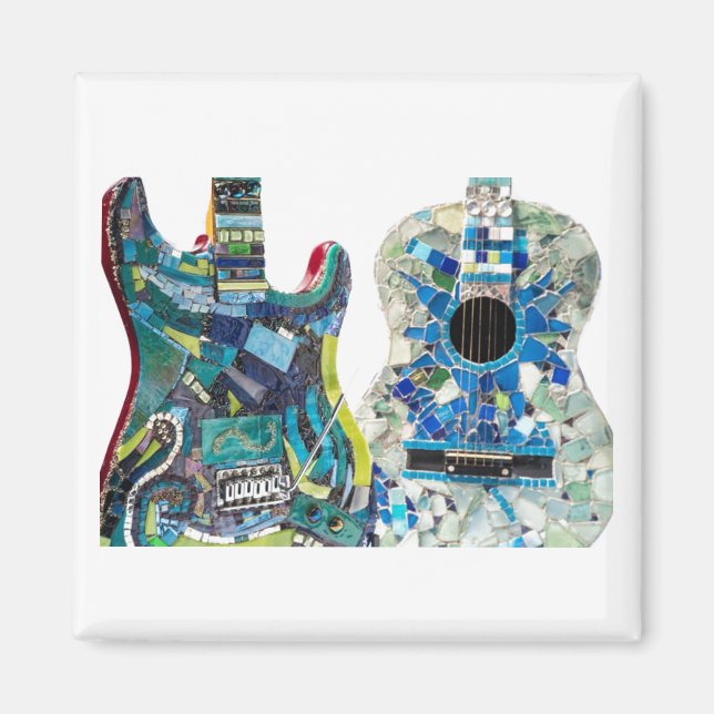 Mosaic Guitar Collection Boho Chic Magnet (Framsidan)