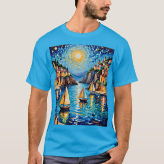 Mosaic Harbour Sunset Sailboat Tee