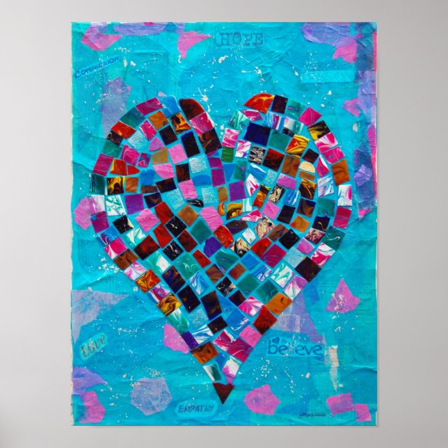Mosaic Heart Collage Poster (Framsidan)