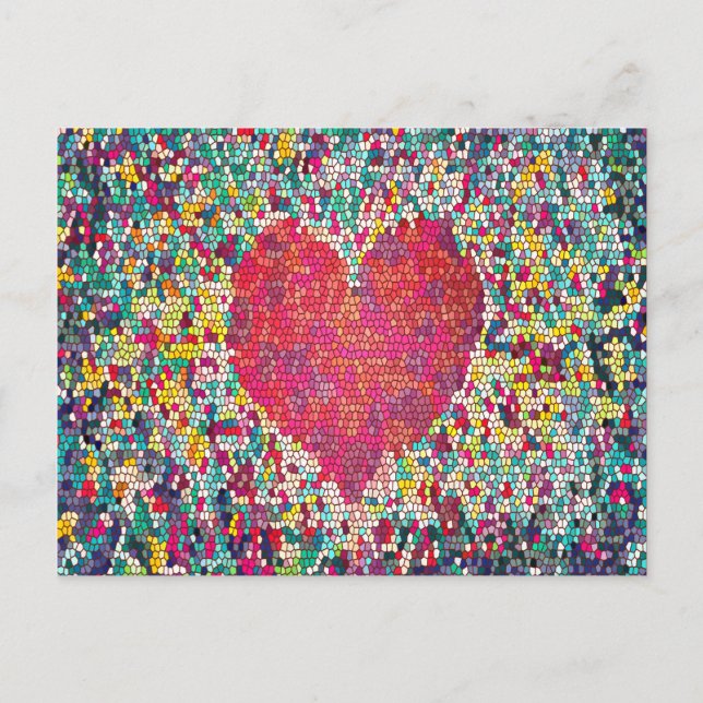 Mosaic Heart Vykort (Framsida)