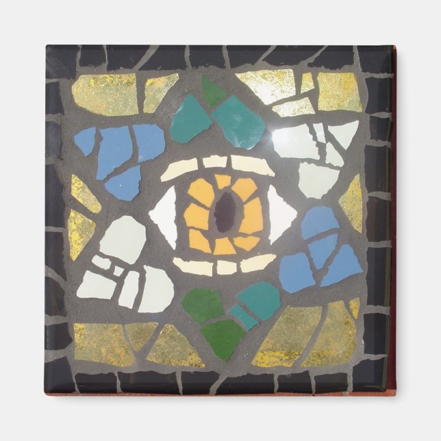 Mosaic Hearts Star av David w/Evil Öga Magnet (Framsidan)