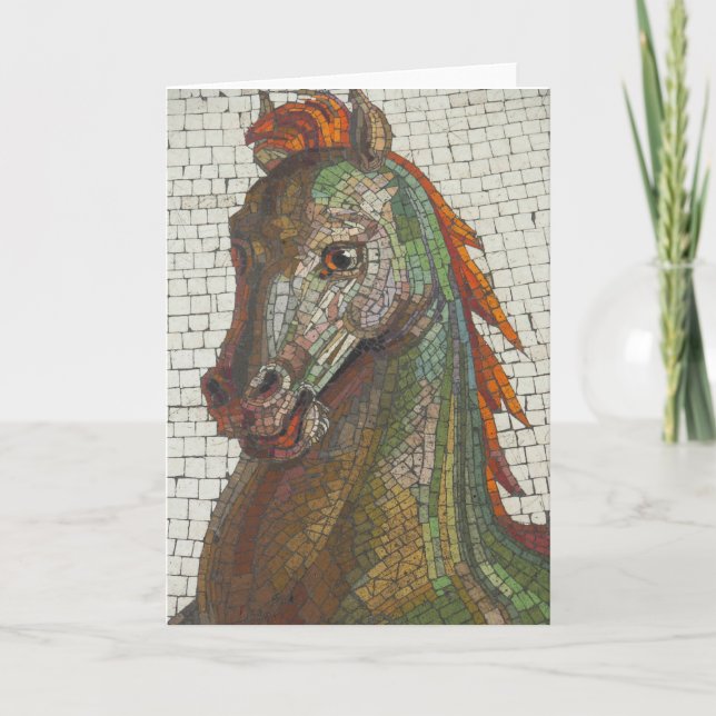 Mosaic Horse, Blank Inside Kort (Framsida)