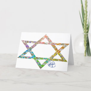 Mosaic Jewish Star Card Tack Kort