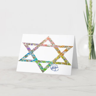 Mosaic Jewish Star Card Tack Kort
