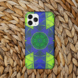 Mosaic Kaleidoscope Flower Blue och Grönt