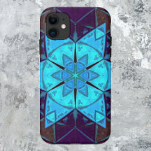 Mosaic Kaleidoscope Flower Blue och Lila