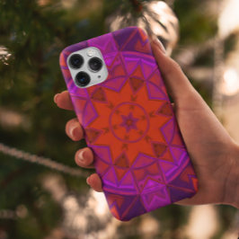 Mosaic Kaleidoscope Flower Lila Rosa and Red