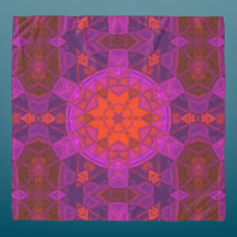 Mosaic Kaleidoscope Flower Lila Rosa and Red