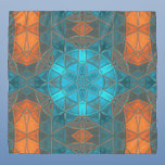 Mosaic Kaleidoscope Flower Orange and Blue Sjal<br><div class="desc">Den här mosaiska kaleidoskop-designen har strålande orange och blå plattor. En levande geometrisk design inspirerad av fractaler,  mandalas och nedfläckad glasmosaik. Skaffa den här vackra trippy-designen nu och lägg till lite groovy färg till ditt liv!</div>