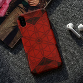 Mosaic Kaleidoscope Flower Red and Black