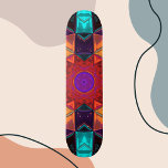 Mosaic Kaleidoscope Flower Red Orange and Blue Mini Skateboard Bräda 18,5 Cm<br><div class="desc">Den här mosaiska kaleidoskopblommans design har strålande röda,  orange och blå plattor. En levande geometrisk design inspirerad av fractaler,  mandalas och nedfläckad glasmosaik. Skaffa den här vackra trippeldesignen nu för din favoritvän som kärlek ljusa färger!</div>