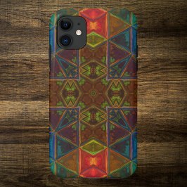 Mosaic Kaleidoscope Square Blue Red and Grönt