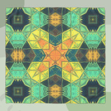 Mosaic Kaleidoscope Square Orange Gult och Grönt