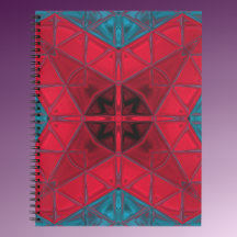 Mosaic Kaleidoscope Square Red and Blue