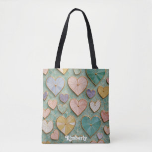 Mosaic Kärlek: Pastel Hearts Tygkasse